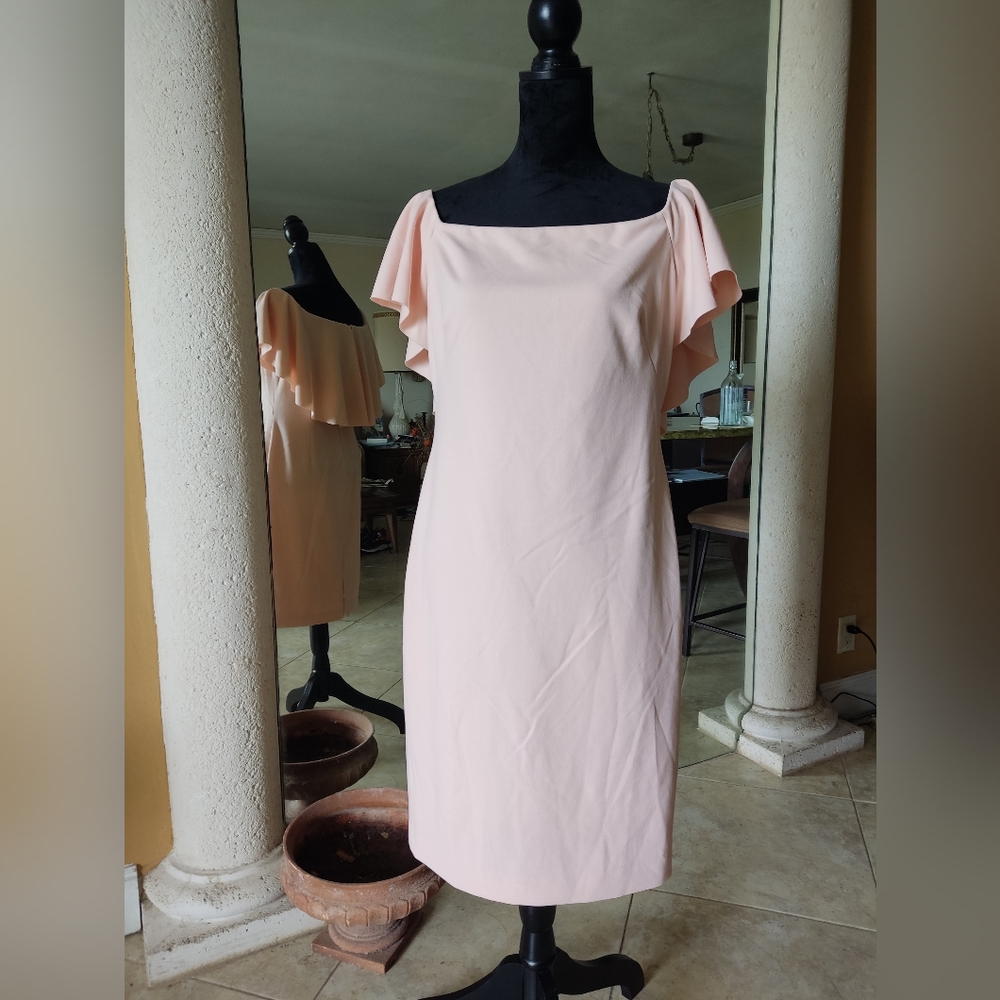 Ralph Lauren off the shoulder light pink cocktail dress Size 10